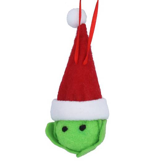 Fabric Felt Brussel Sprout in Santa Hat 12cm *ETA Nov
